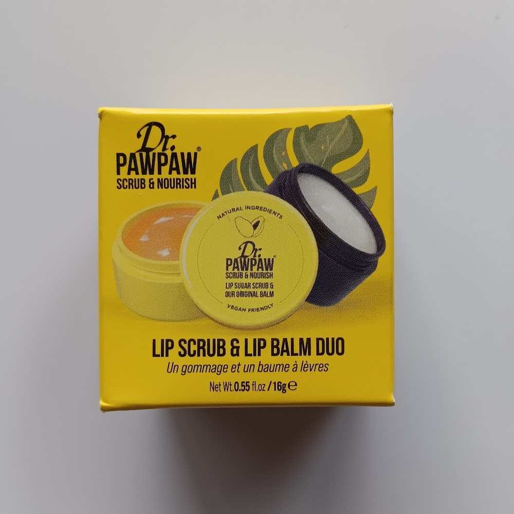 New Dr. PawPaw Lip Sugar Scrub & Original Balm Duo Vegan Papaya Olive Natural